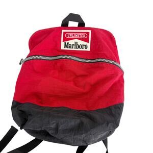 Vintage 90s Marlboro Unlimited Red Backpack Promo Cowboy Tobacco